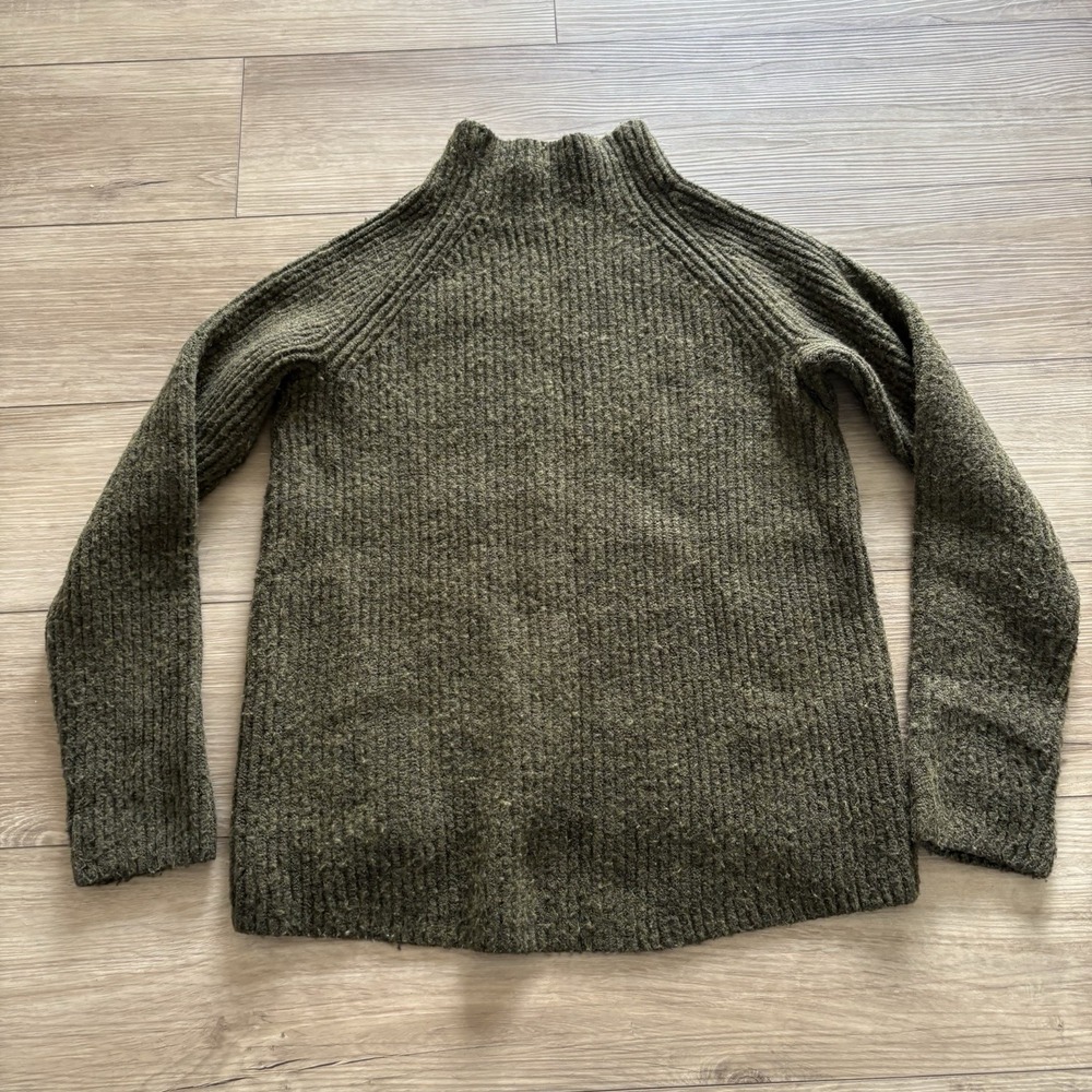 Madewell Women's Northfield Wool Blend Mock Neck Sweater Hunter Green Small - Picture 3 of 5